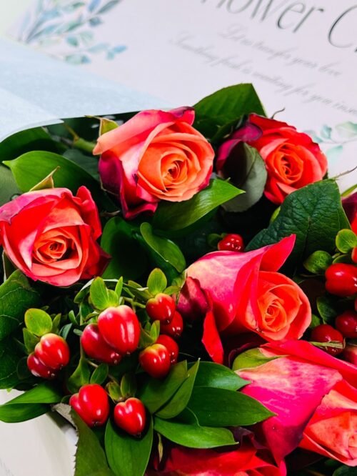 peachy roses arrangement in Melbourne