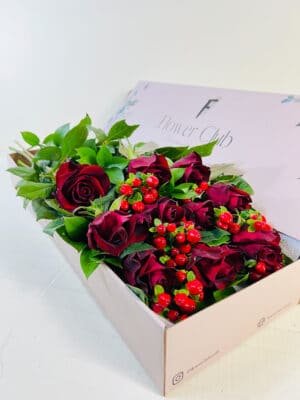 red roses in a box for sale in Melbourne