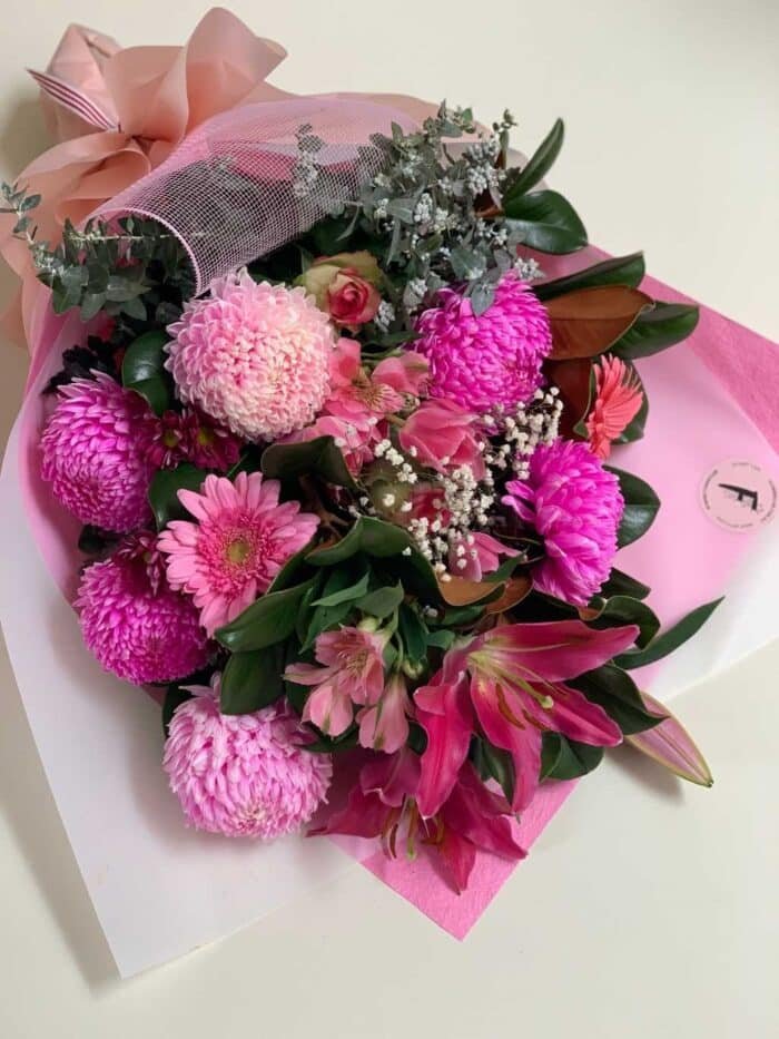 dark pink flower arrangement